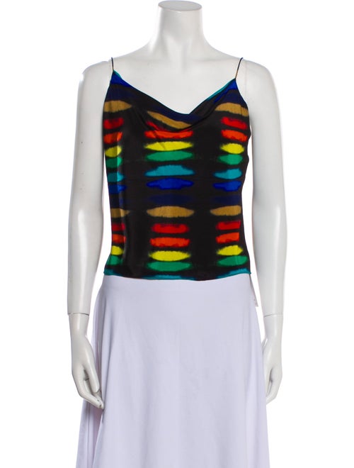 Alice + Olivia Silk Striped Crop Top