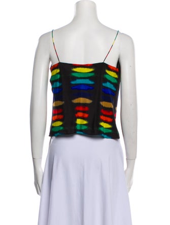 Alice + Olivia Silk Striped Crop Top