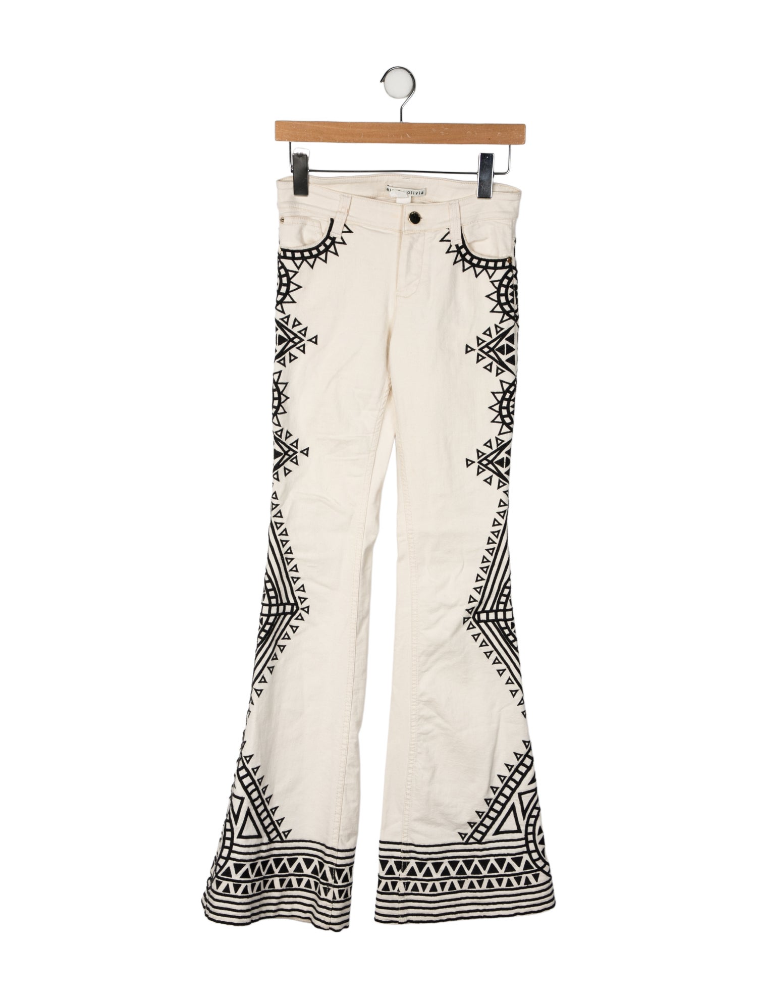 Alice + Olivia Mid-Rise Wide Leg Jeans