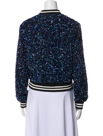 Alice + Olivia Silk Patterned Bomber Jacket