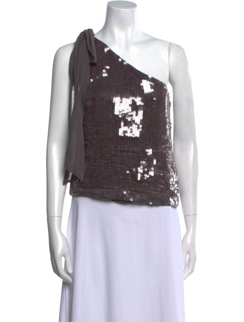 Alice + Olivia Silk Patterned Crop Top