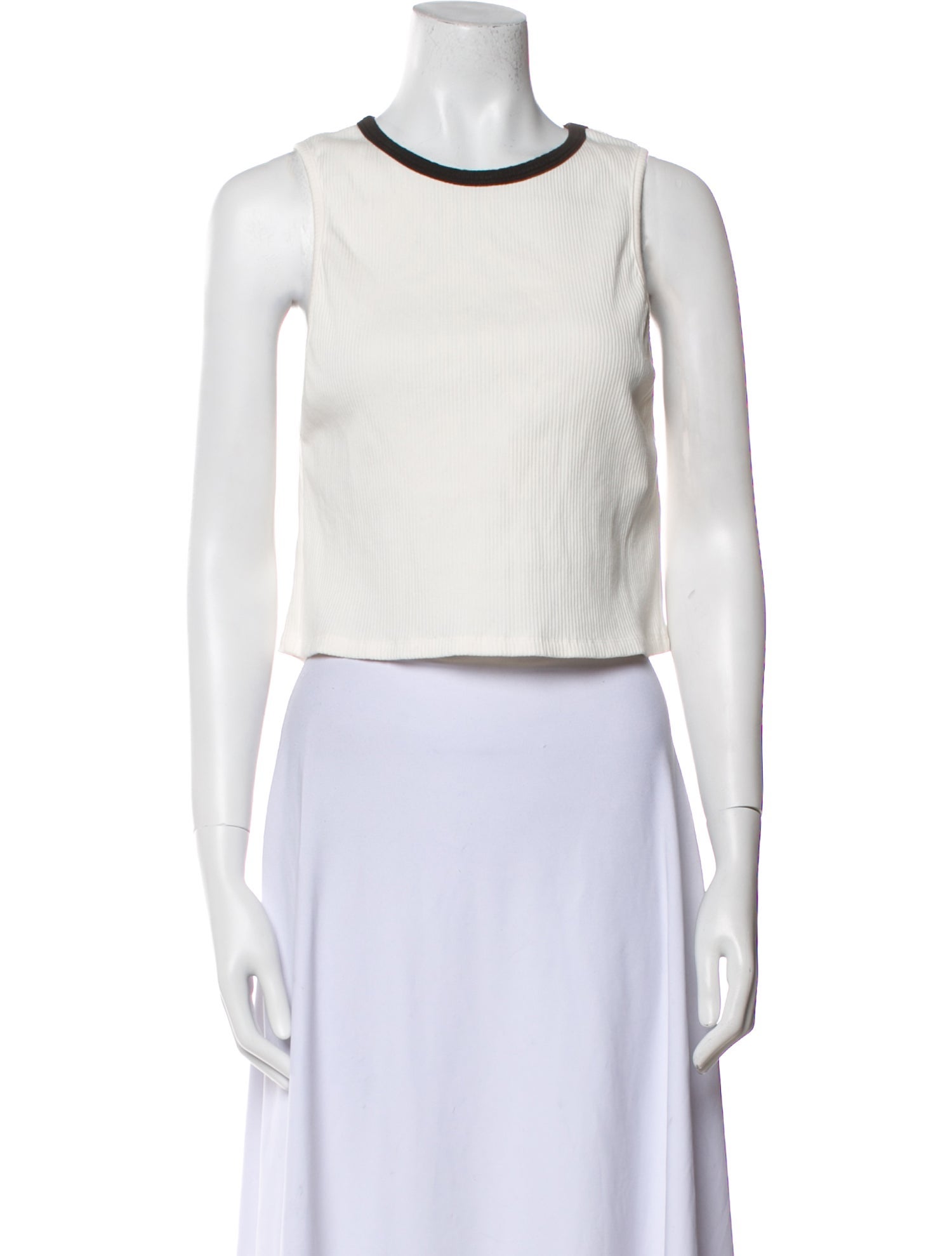 Alice + Olivia Crew Neck Sleeveless Crop Top