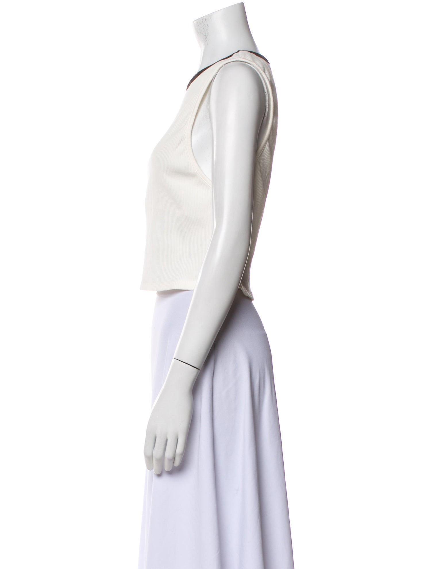 Alice + Olivia Crew Neck Sleeveless Crop Top