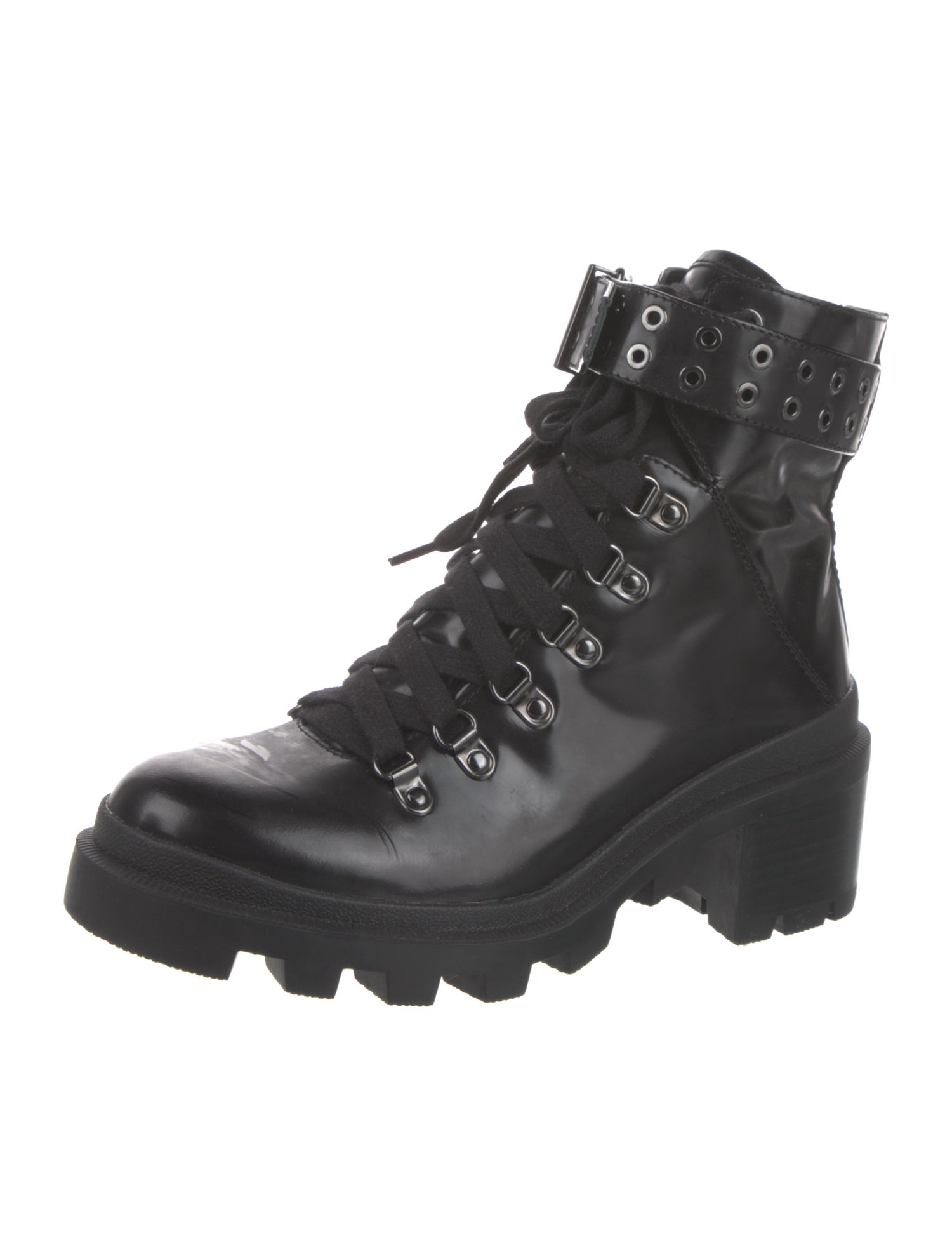 Alice + Olivia Patent Leather Combat Boots