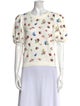 Alice + Olivia Floral Print Bateau Neckline T-Shirt