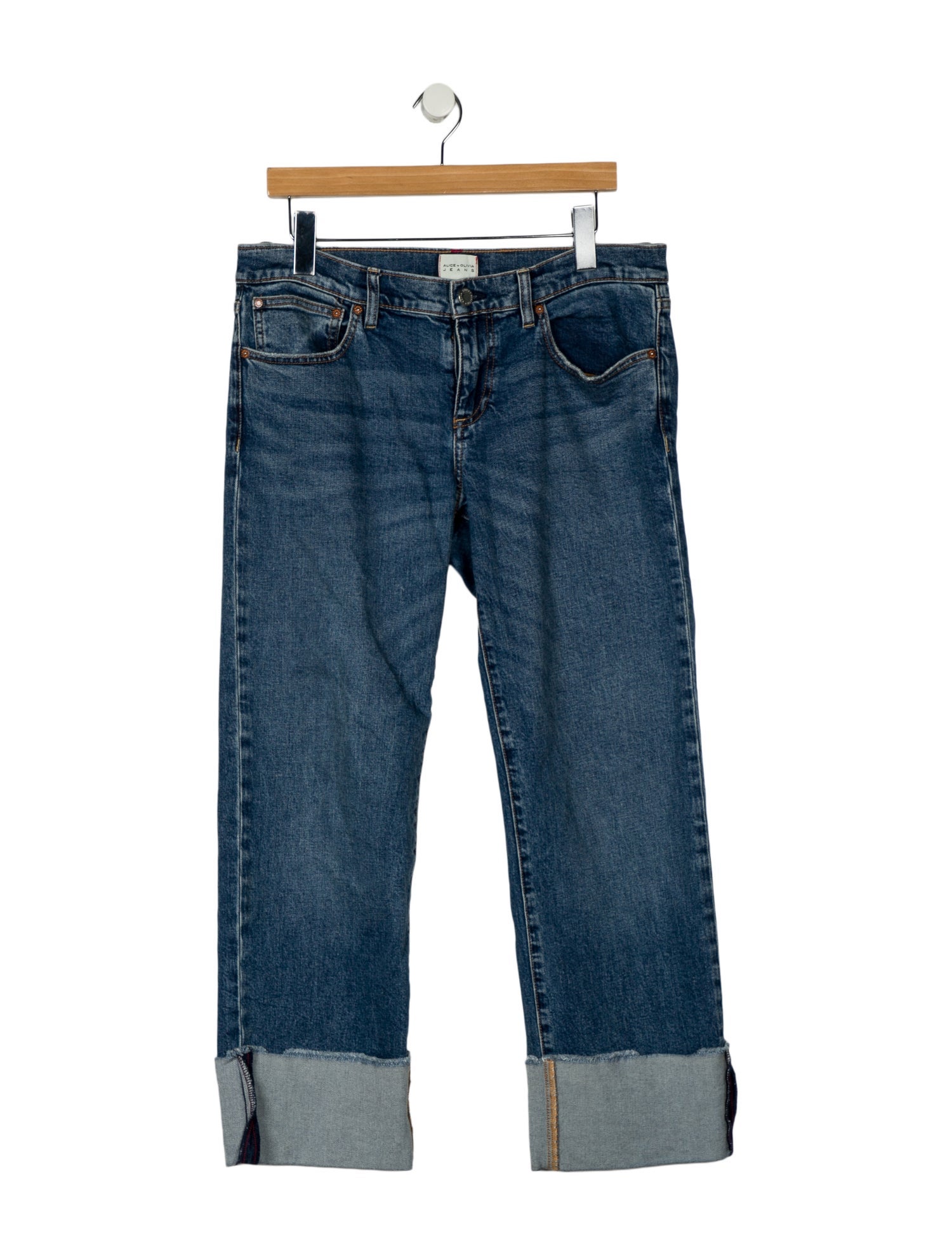 Alice + Olivia High-Rise Straight Leg Jeans