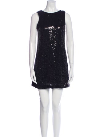 Alice + Olivia Bateau Neckline Mini Dress