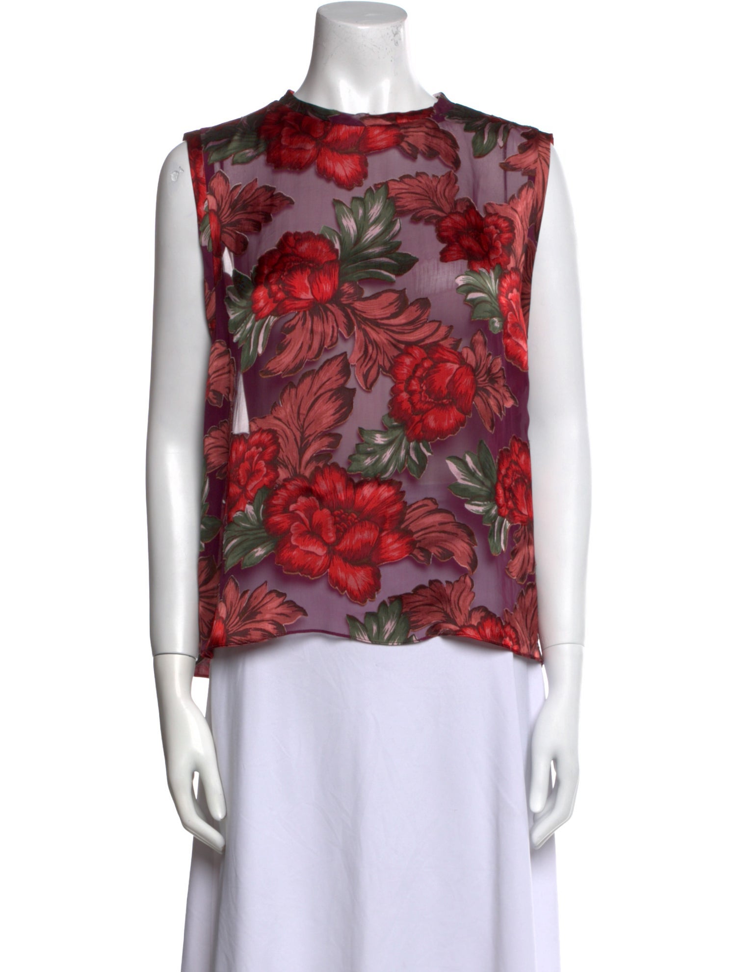 Alice + Olivia Floral Print Crew Neck Blouse