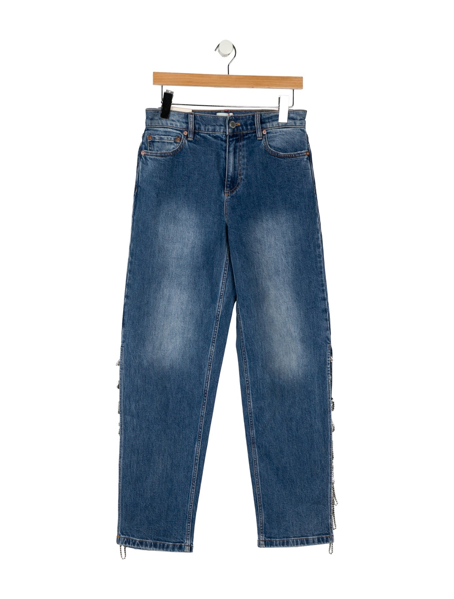 Alice + Olivia Mid-Rise Straight Leg Jeans