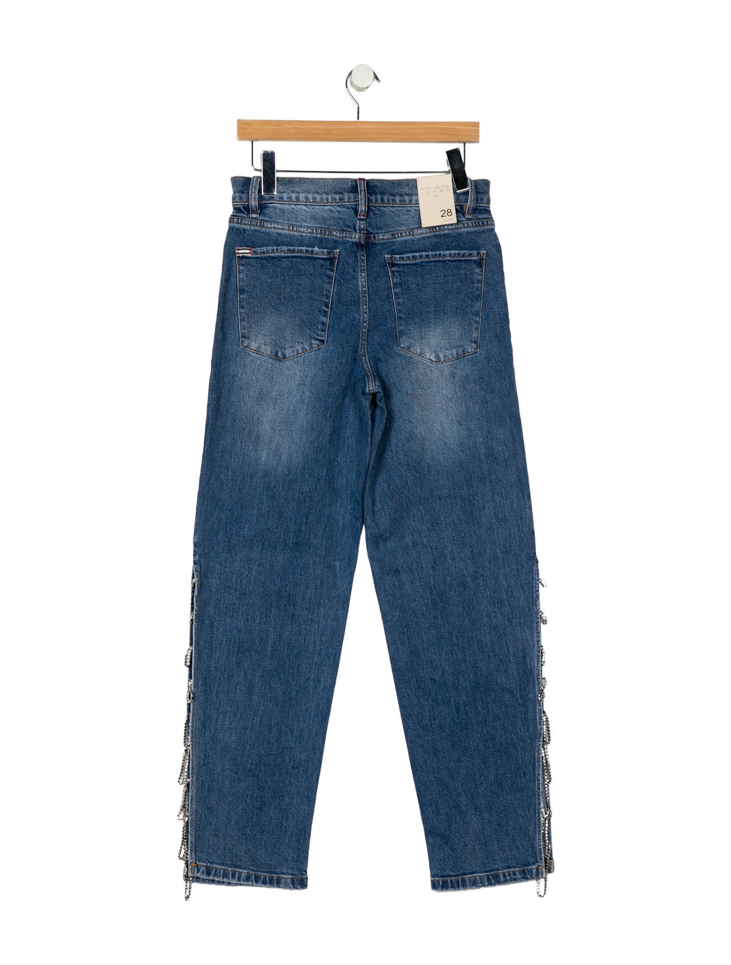 Alice + Olivia Mid-Rise Straight Leg Jeans