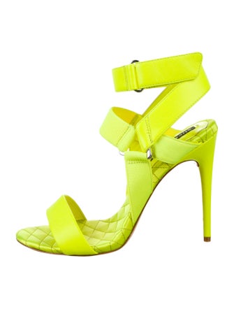 Alice + Olivia Leather Grosgrain Trim Sandals