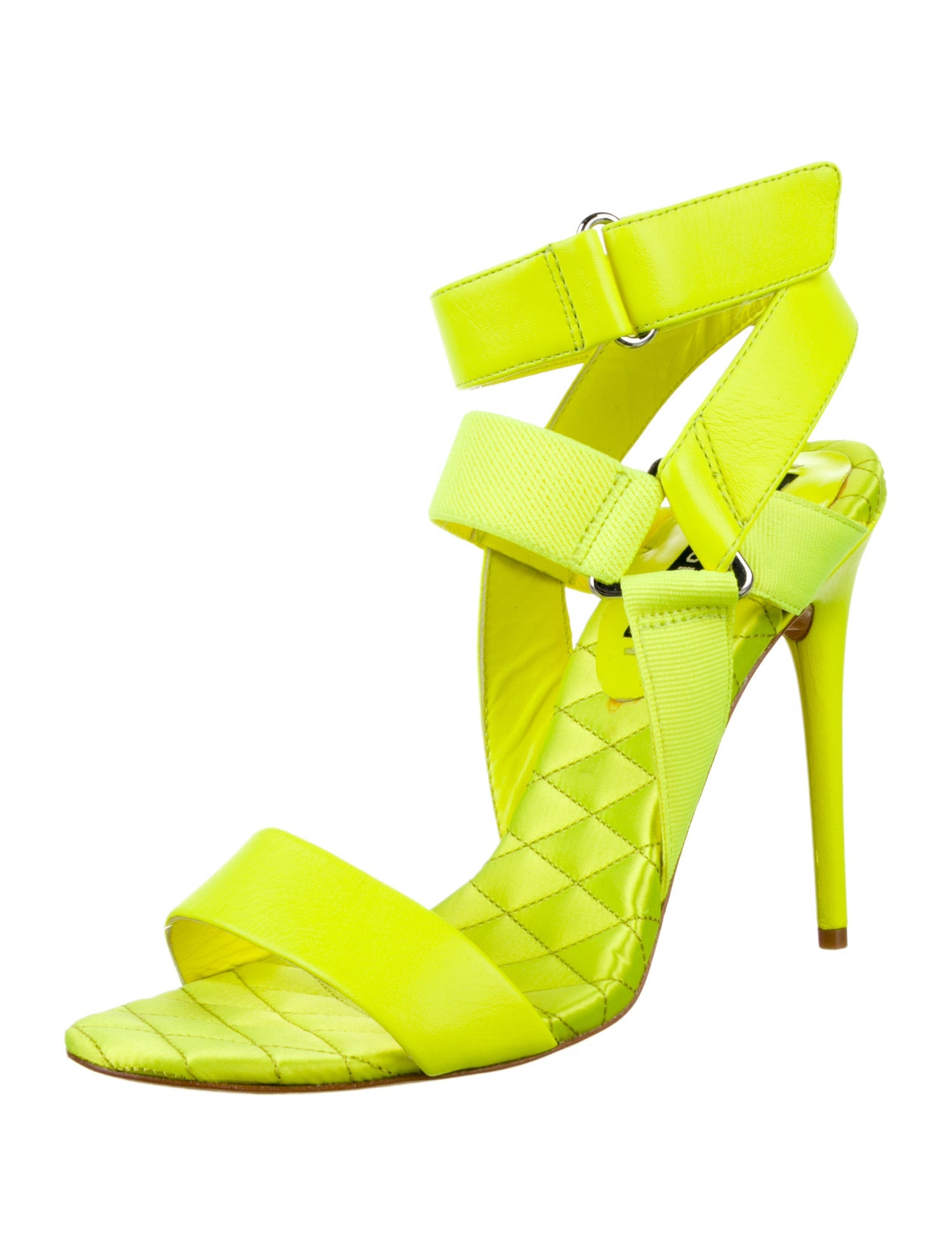 Alice + Olivia Leather Grosgrain Trim Sandals