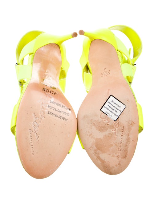 Alice + Olivia Leather Grosgrain Trim Sandals