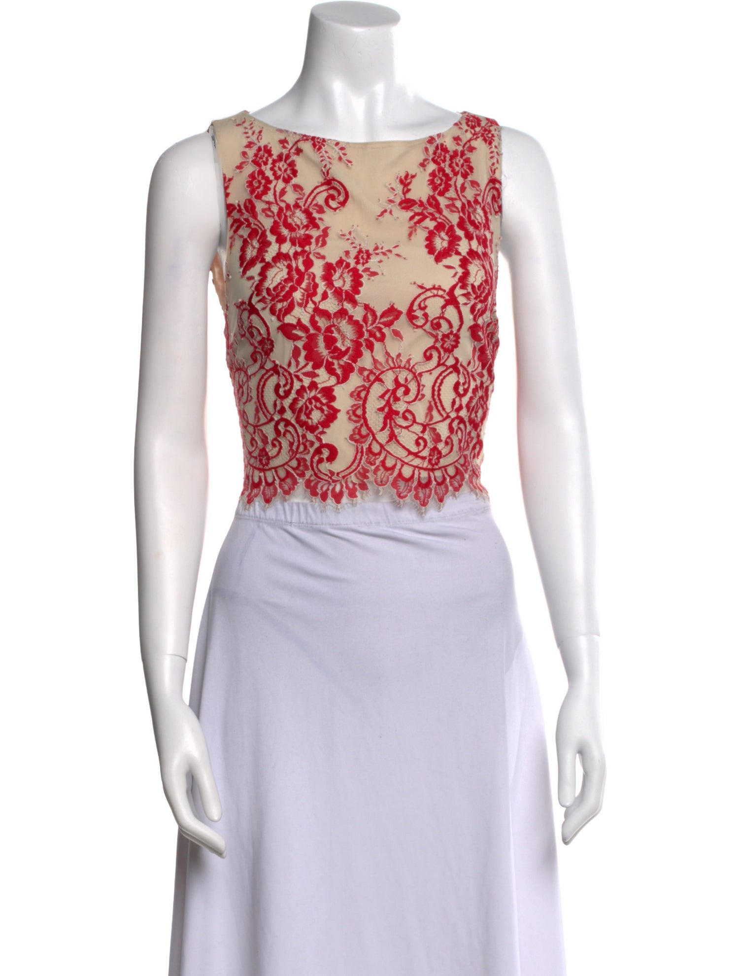 Alice + Olivia Nylon Floral Print Crop Top