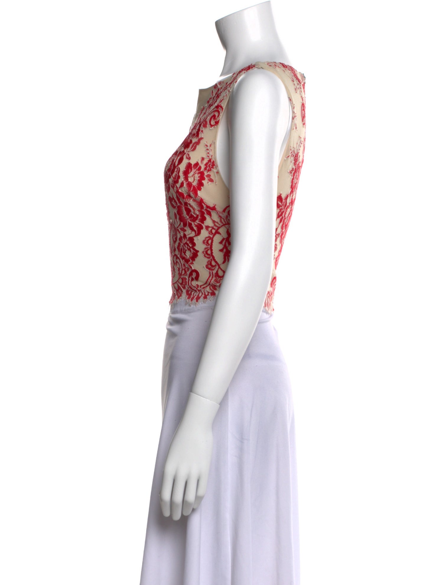 Alice + Olivia Nylon Floral Print Crop Top