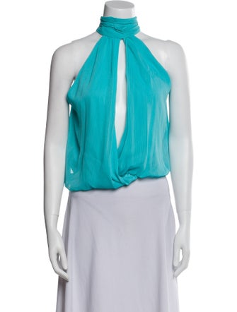 Alice + Olivia Turtleneck Sleeveless Crop Top