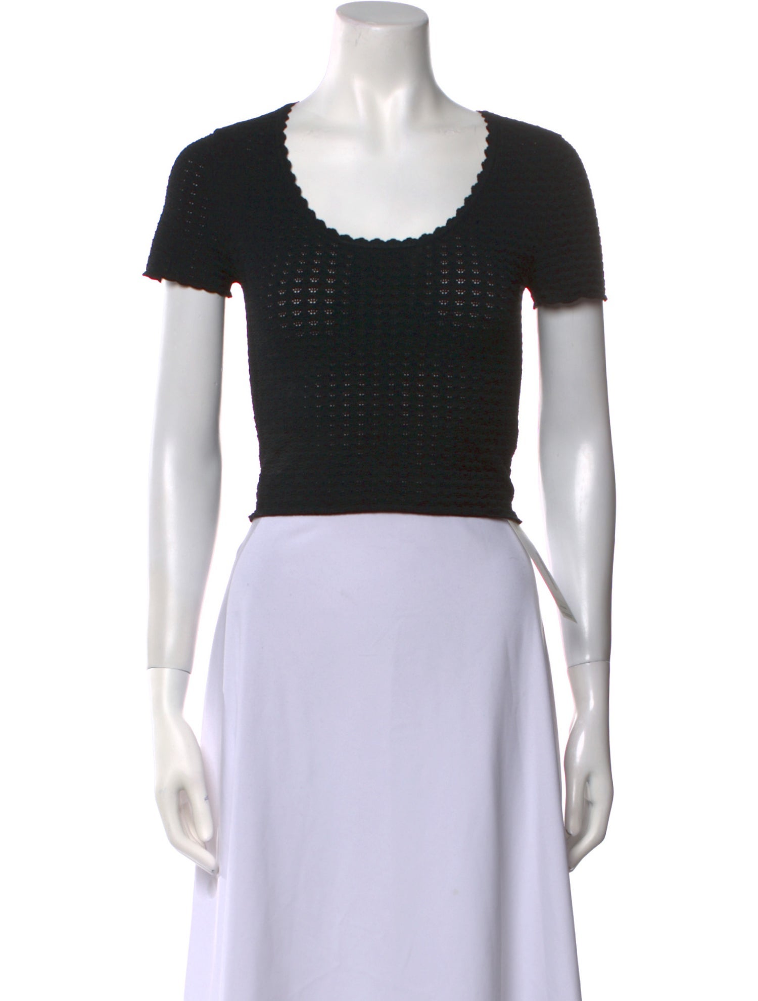 Alice + Olivia Scoop Neck Short Sleeve Crop Top