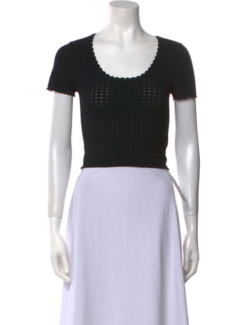 Alice + Olivia Scoop Neck Short Sleeve Crop Top