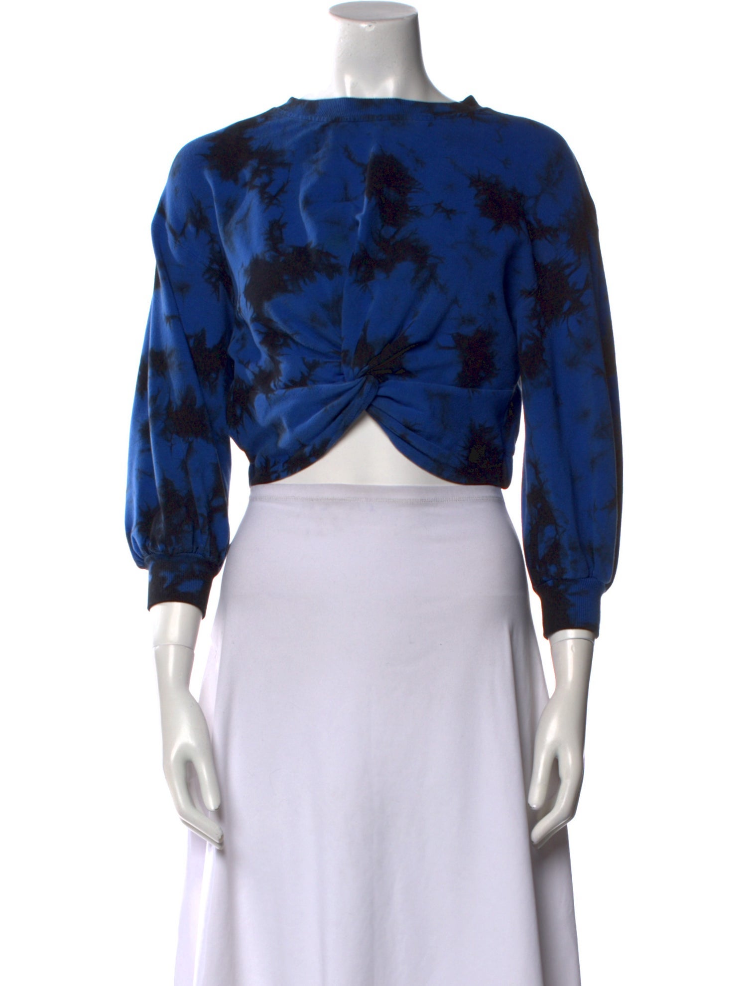 Alice + Olivia Printed Bateau Neckline Crop Top