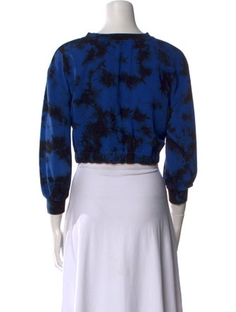 Alice + Olivia Printed Bateau Neckline Crop Top