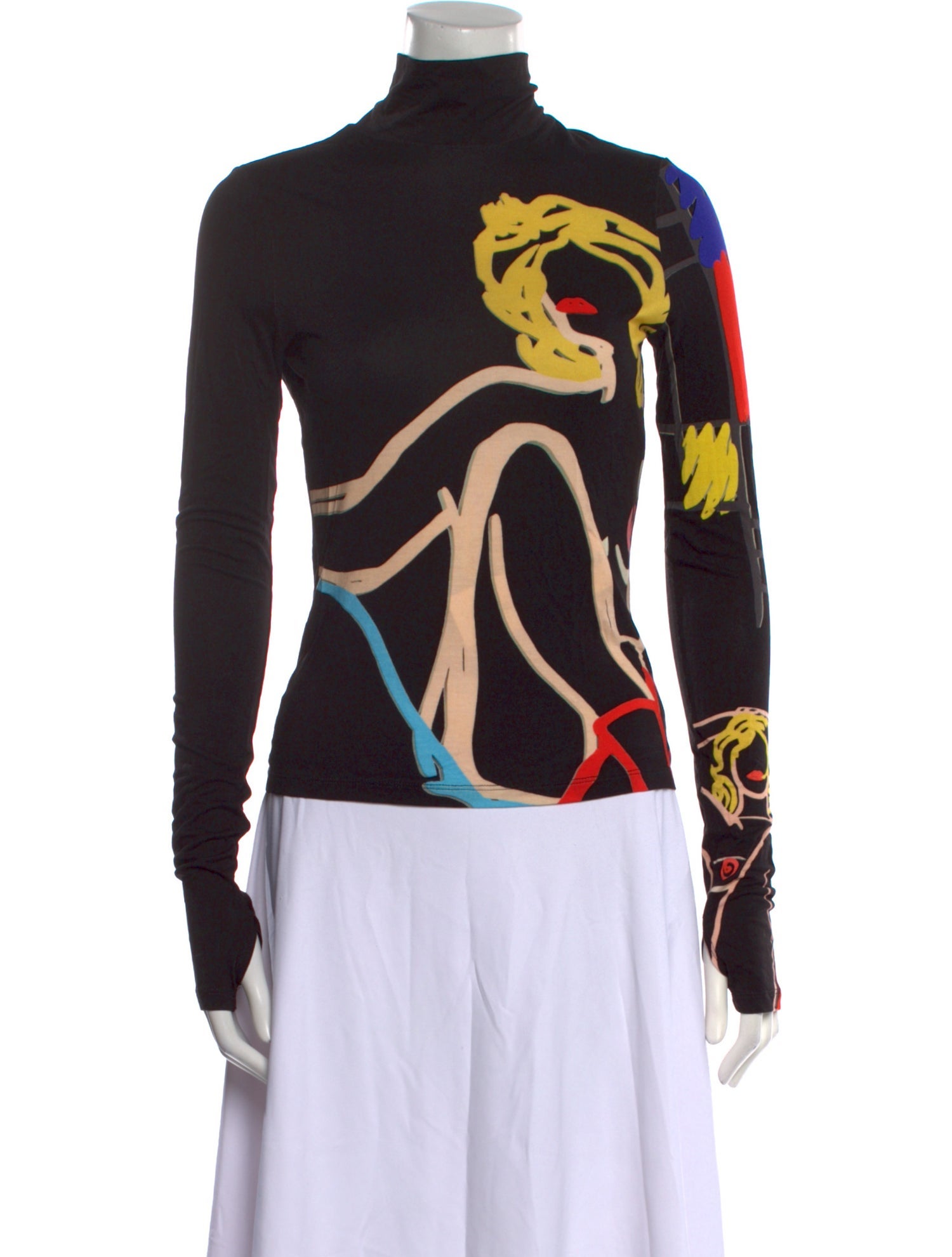 Alice + Olivia Printed Turtleneck Top w/ Tags