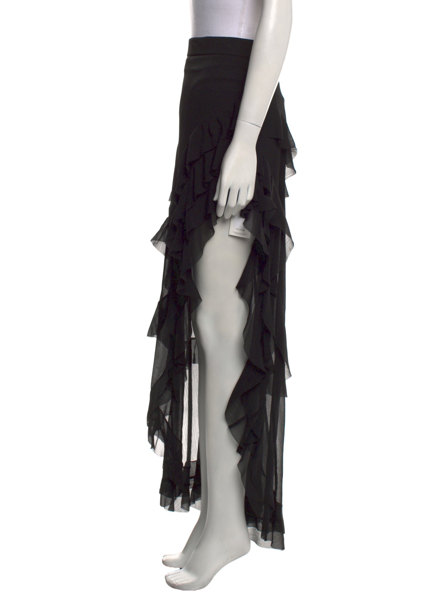 Alice + Olivia Raw-Edge Trim Long Skirt