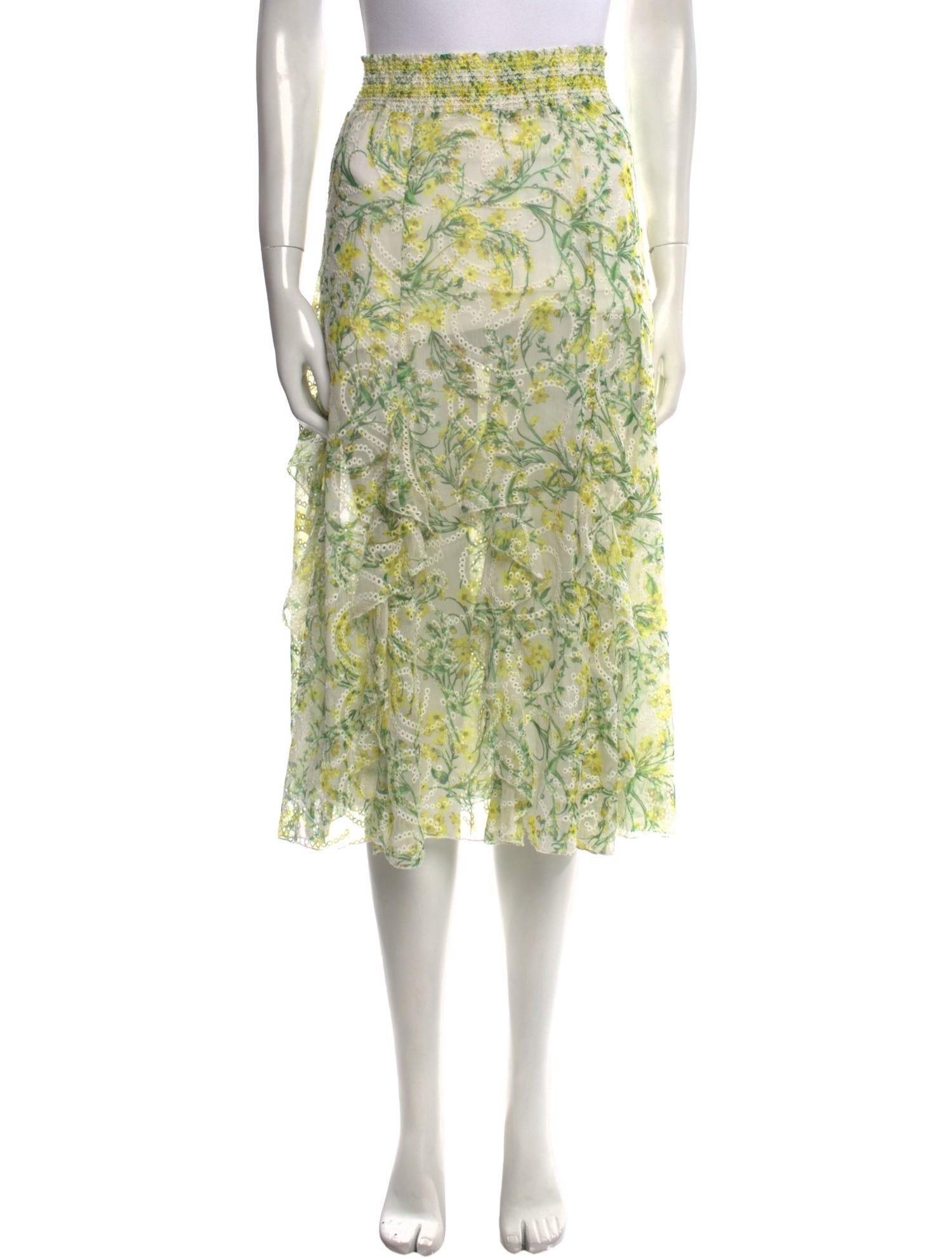 Alice + Olivia Floral Print Midi Length Skirt