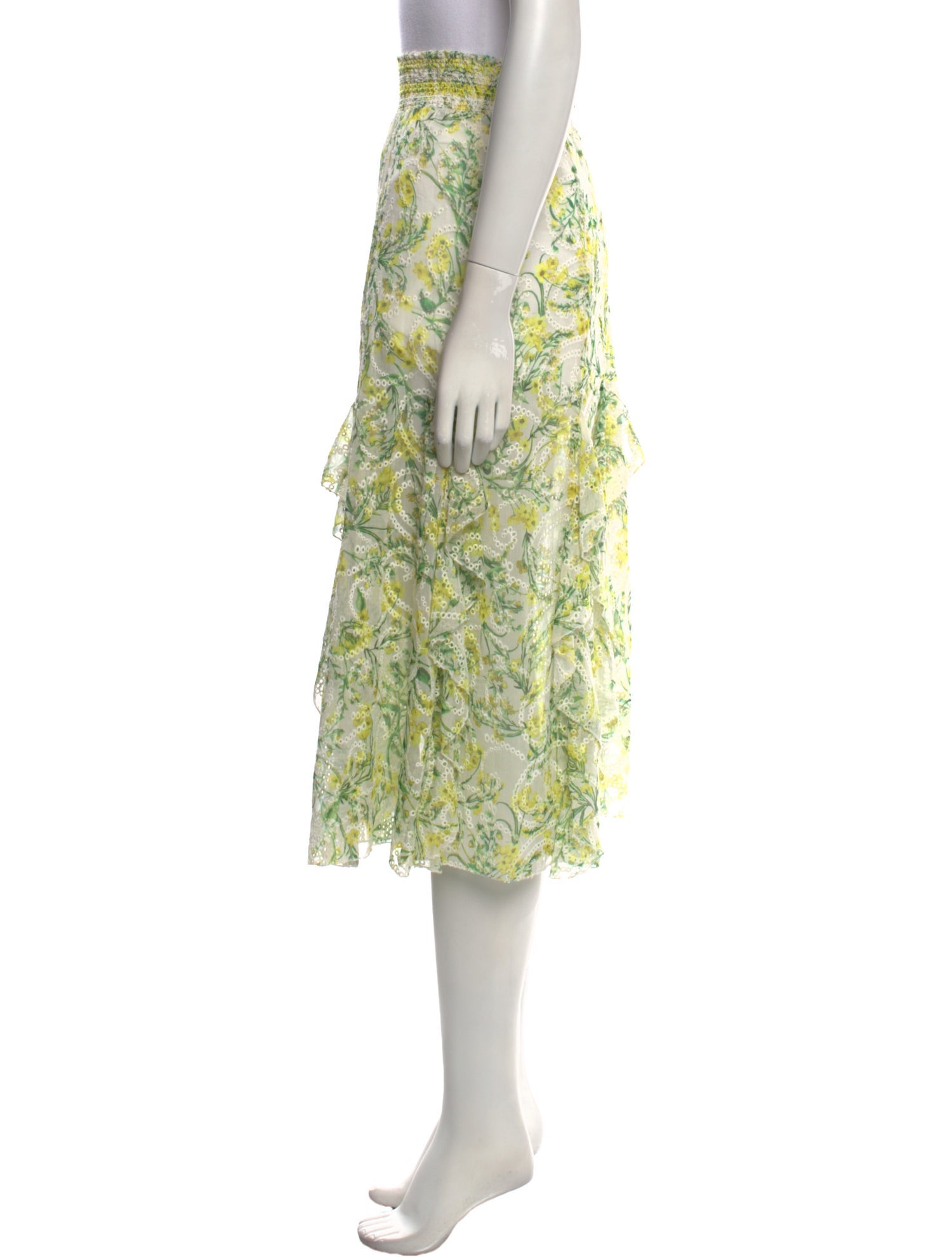 Alice + Olivia Floral Print Midi Length Skirt