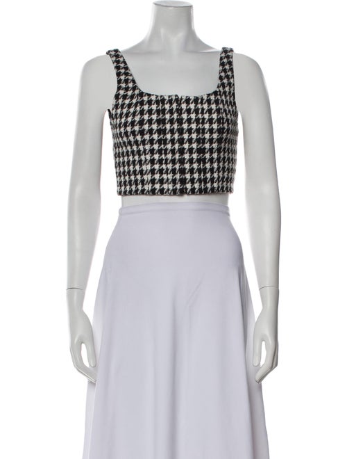 Alice + Olivia Printed Square Neckline Crop Top