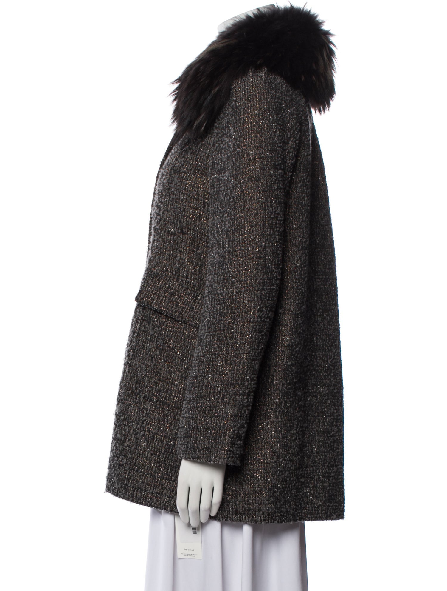 Alice + Olivia Wool Fur Coat