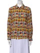 Alice + Olivia Silk Printed Button-Up Top
