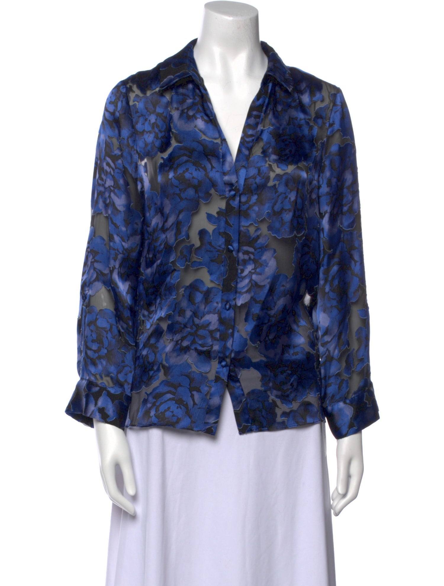Alice + Olivia Printed Long Sleeve Blouse