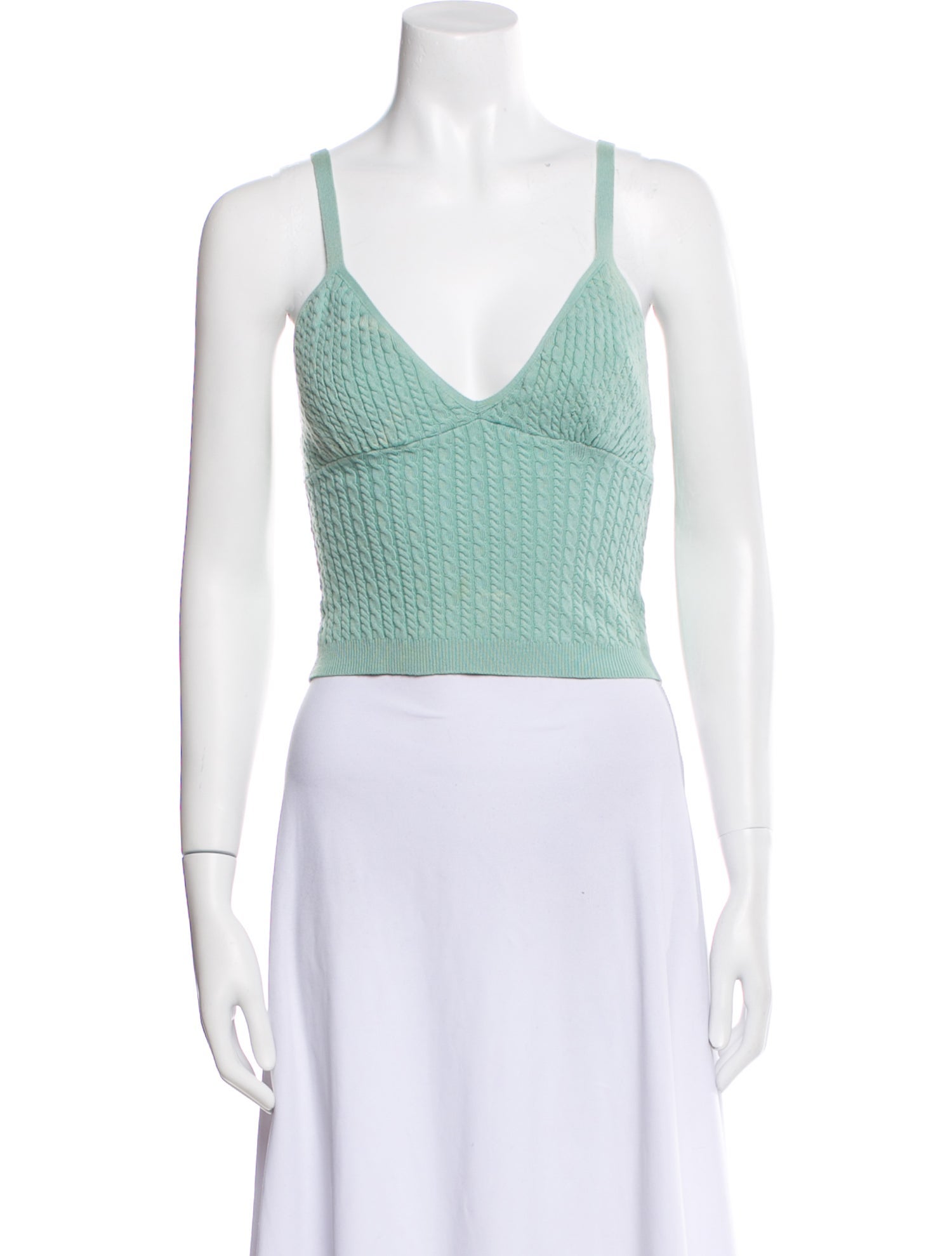 Alice + Olivia V-Neck Sleeveless Crop Top