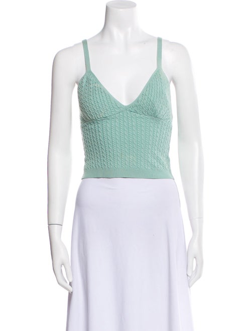 Alice + Olivia V-Neck Sleeveless Crop Top