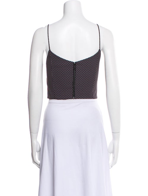 Alice + Olivia Polka Dot Print V-Neck Crop Top