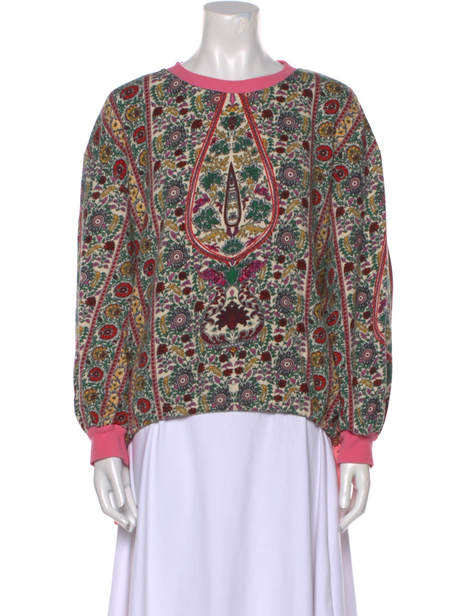 Alice + Olivia Paisley Print Scoop Neck Sweatshirt