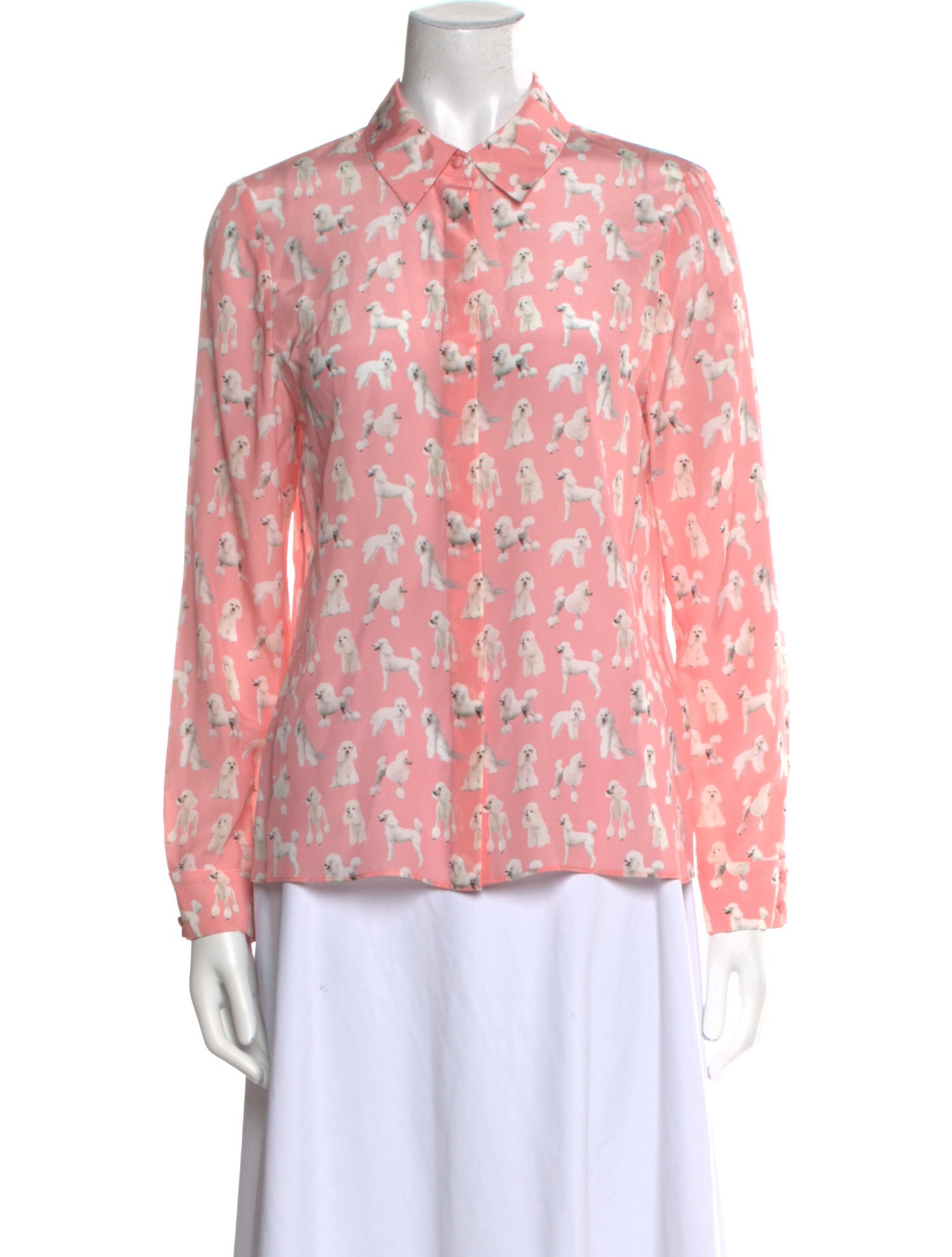 Alice + Olivia Silk Printed Button-Up Top