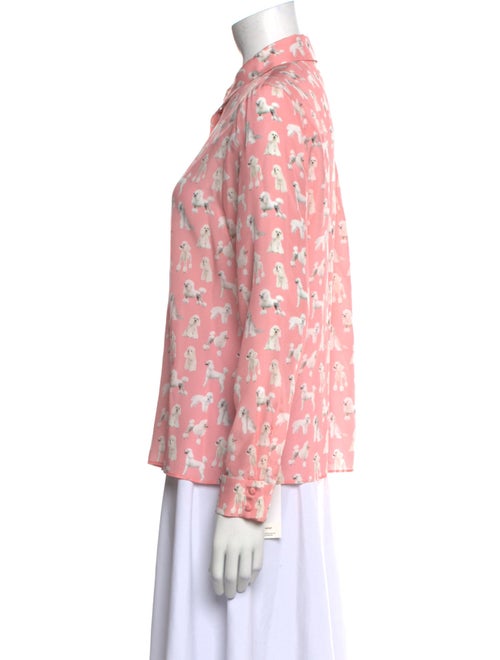 Alice + Olivia Silk Printed Button-Up Top