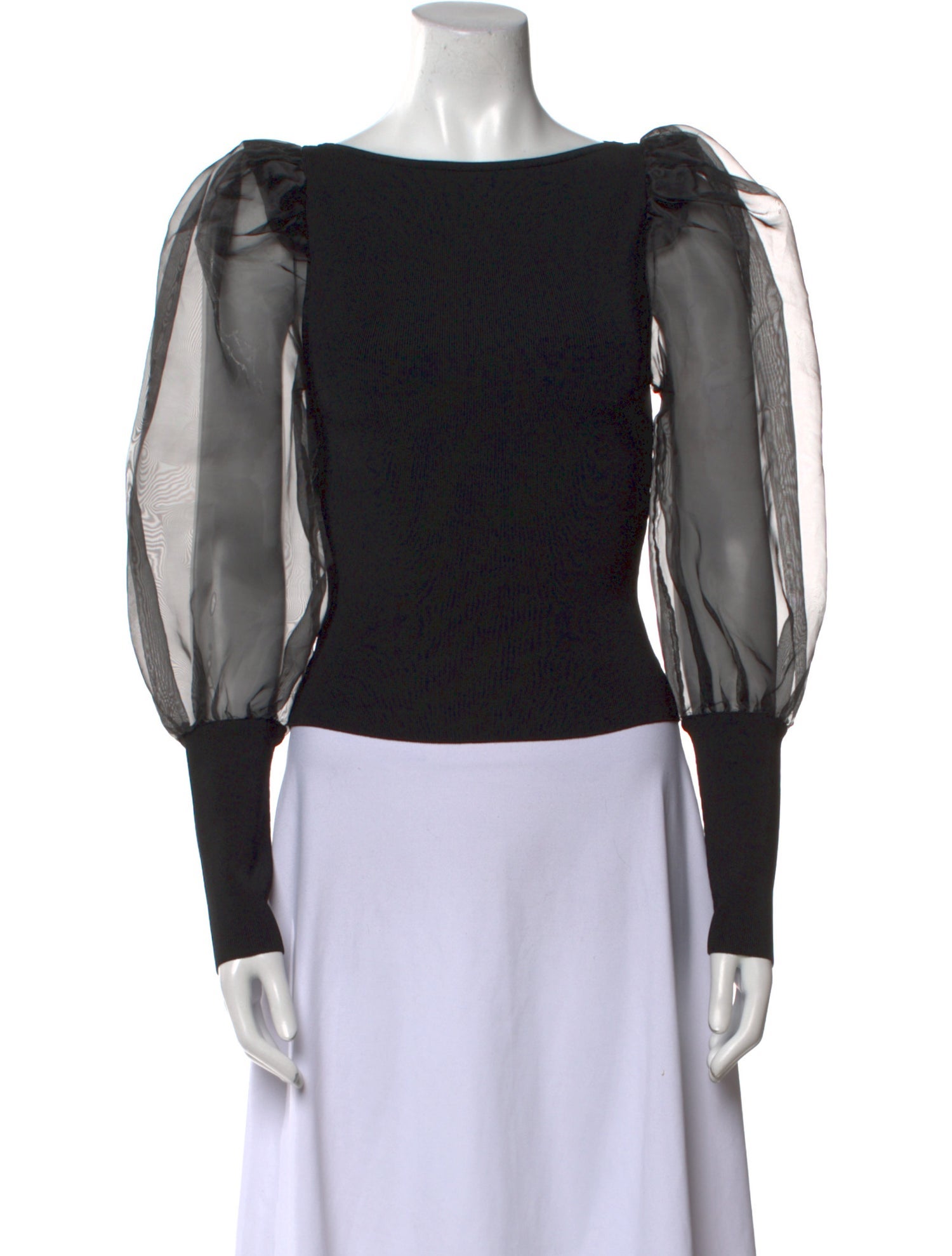 Alice + Olivia Bateau Neckline Long Sleeve Top