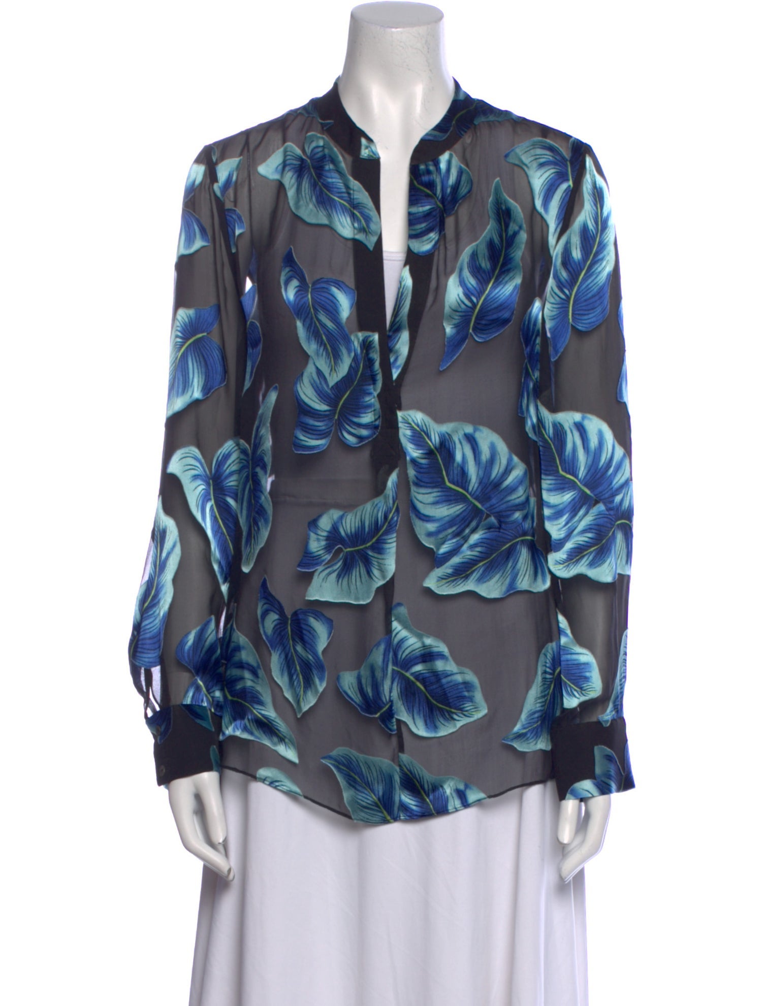Alice + Olivia Printed V-Neck Blouse