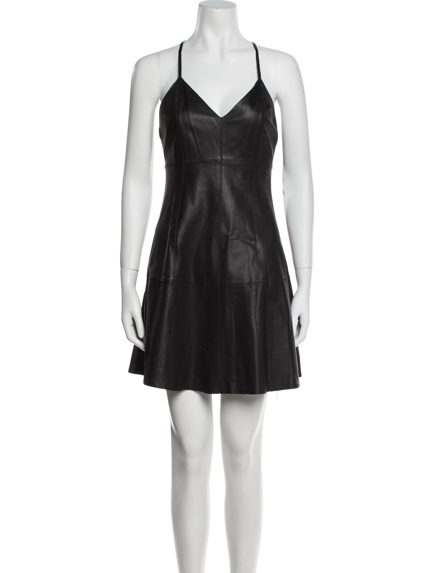 Alice + Olivia Lamb Leather Mini Dress