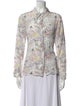 Alice + Olivia Silk Printed Button-Up Top