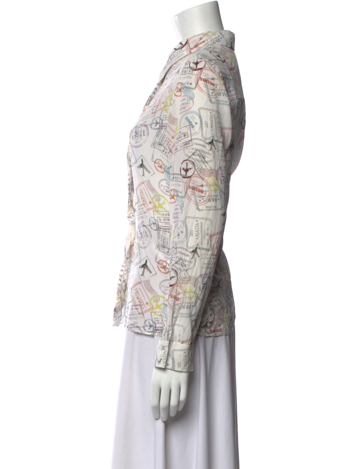 Alice + Olivia Silk Printed Button-Up Top