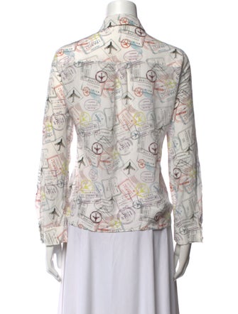 Alice + Olivia Silk Printed Button-Up Top