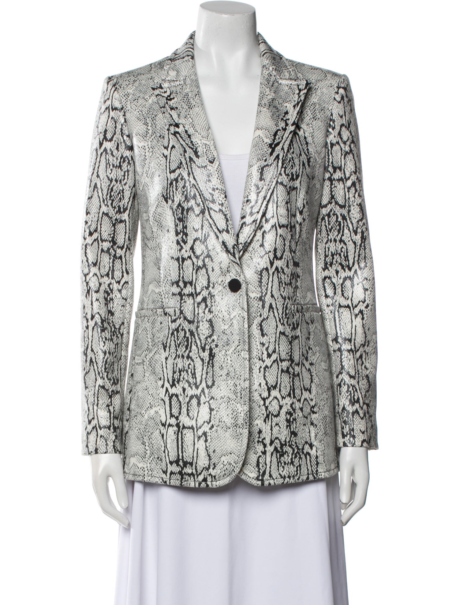 Alice + Olivia Faux Leather Animal Print Blazer w/ Tags