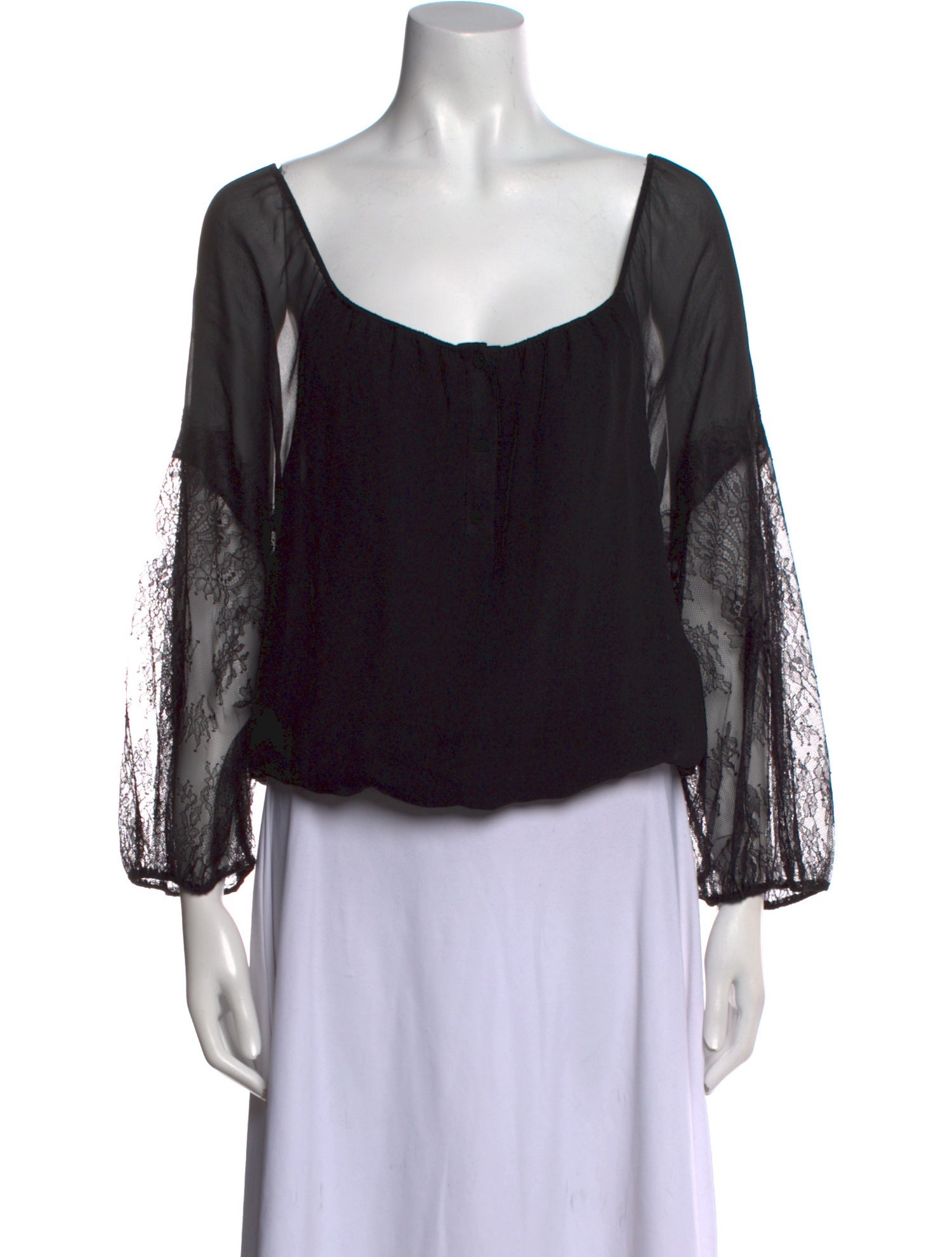 Alice + Olivia Silk Scoop Neck Blouse