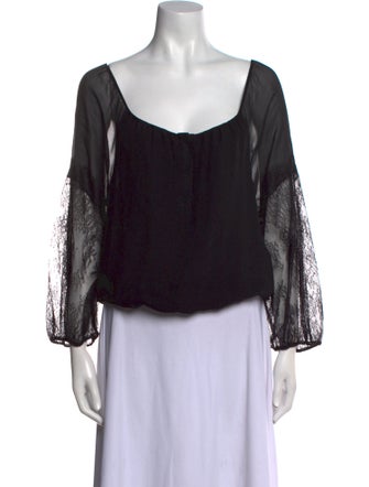 Alice + Olivia Silk Scoop Neck Blouse