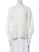 Alice + Olivia Lace Pattern V-Neck Blouse