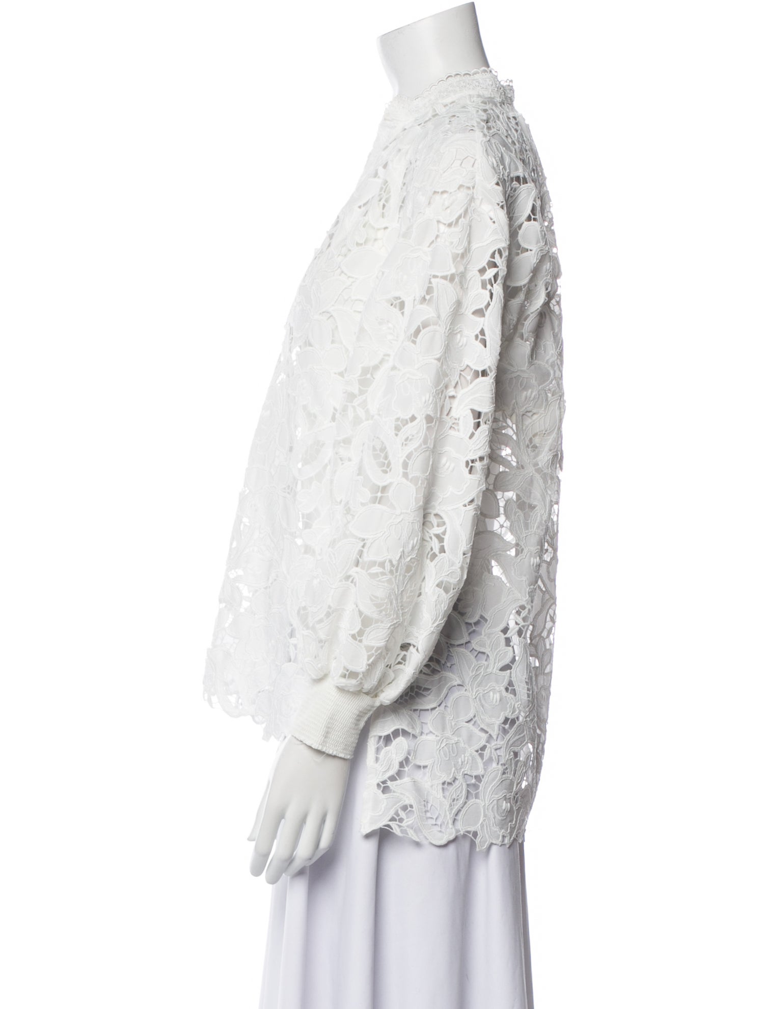 Alice + Olivia Lace Pattern V-Neck Blouse