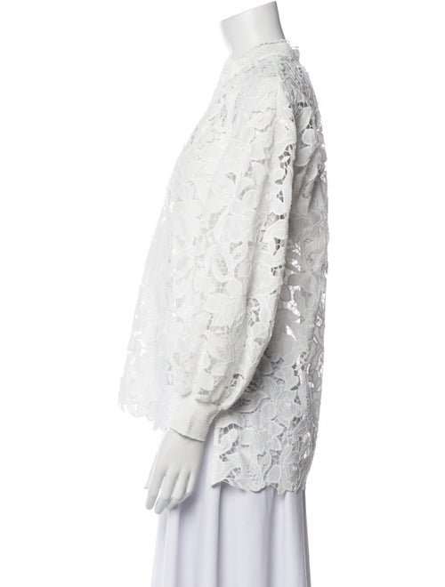 Alice + Olivia Lace Pattern V-Neck Blouse